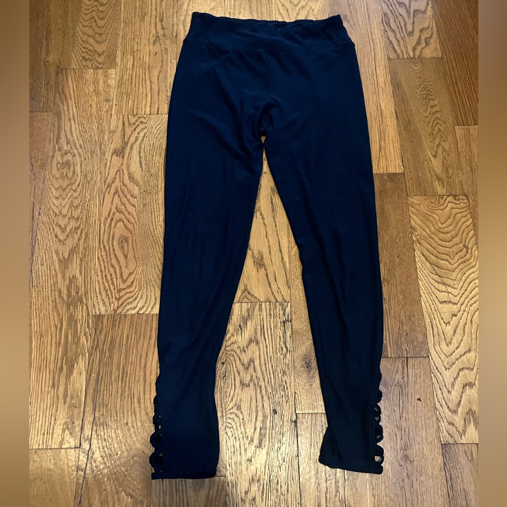 No Bo No Boundaries Leggings Yoga Pants Navy Blue S/CH Used Good Stretch Women's